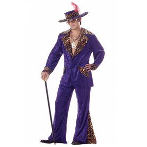 Men's 70's Purple Velvet Pimp Daddy Suit